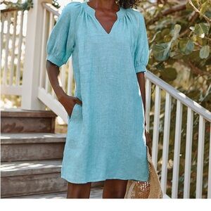 Garnet Hill Amelia Dress - 100% European flax linen